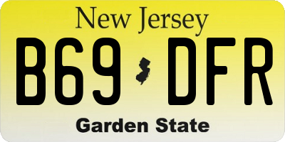 NJ license plate B69DFR