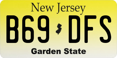 NJ license plate B69DFS