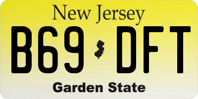NJ license plate B69DFT