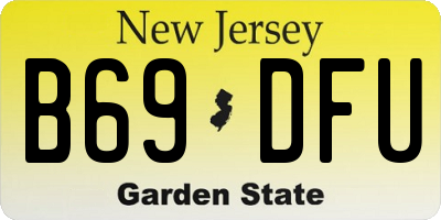 NJ license plate B69DFU