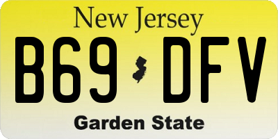 NJ license plate B69DFV
