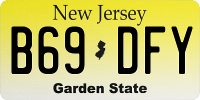 NJ license plate B69DFY