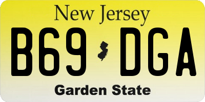 NJ license plate B69DGA