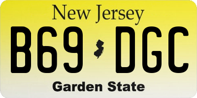 NJ license plate B69DGC