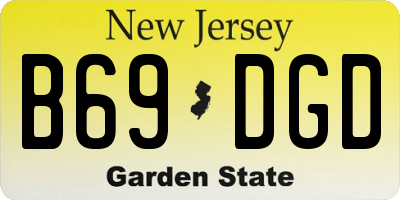 NJ license plate B69DGD