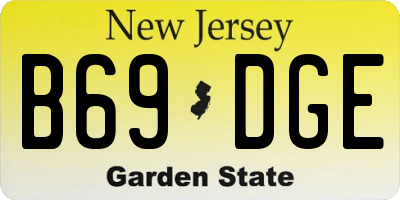 NJ license plate B69DGE