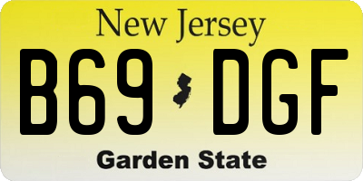 NJ license plate B69DGF