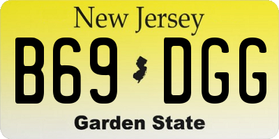 NJ license plate B69DGG