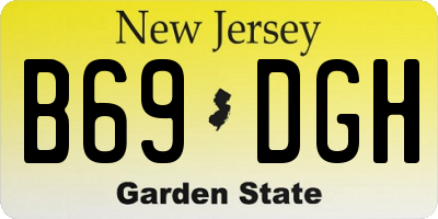 NJ license plate B69DGH