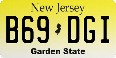 NJ license plate B69DGI