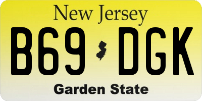 NJ license plate B69DGK