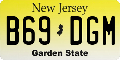 NJ license plate B69DGM