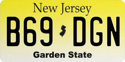 NJ license plate B69DGN