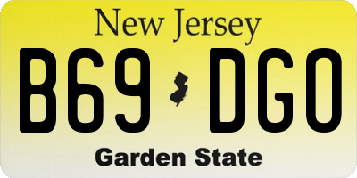 NJ license plate B69DGO