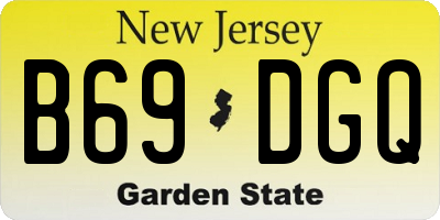 NJ license plate B69DGQ