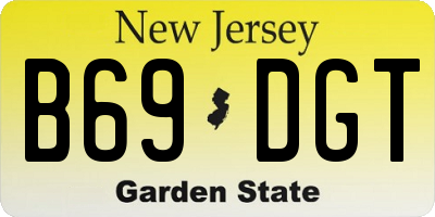 NJ license plate B69DGT