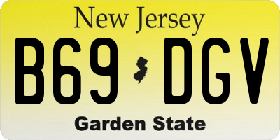 NJ license plate B69DGV