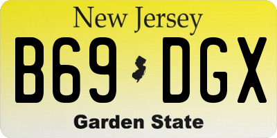 NJ license plate B69DGX