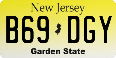 NJ license plate B69DGY