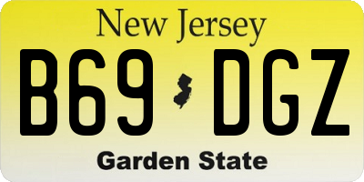 NJ license plate B69DGZ