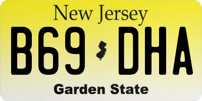 NJ license plate B69DHA