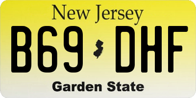 NJ license plate B69DHF