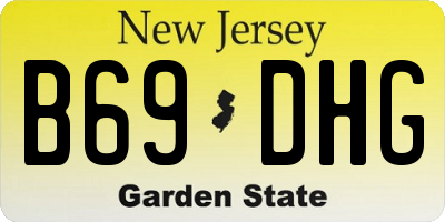 NJ license plate B69DHG