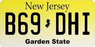 NJ license plate B69DHI