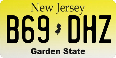 NJ license plate B69DHZ