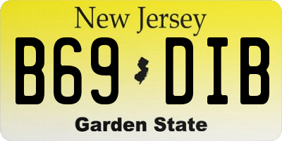 NJ license plate B69DIB