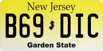 NJ license plate B69DIC