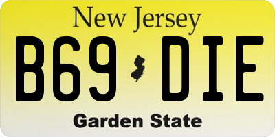 NJ license plate B69DIE