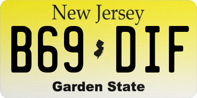 NJ license plate B69DIF