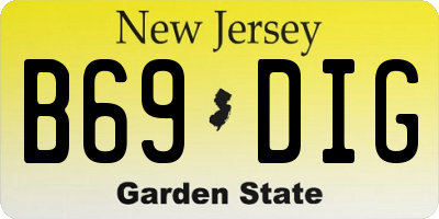 NJ license plate B69DIG