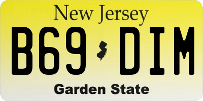 NJ license plate B69DIM