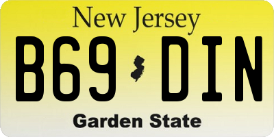 NJ license plate B69DIN