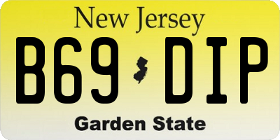 NJ license plate B69DIP