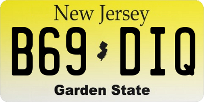 NJ license plate B69DIQ