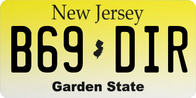 NJ license plate B69DIR
