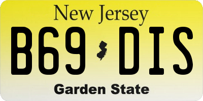 NJ license plate B69DIS