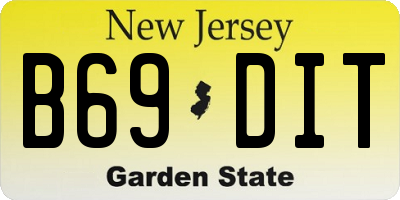 NJ license plate B69DIT
