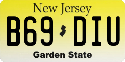 NJ license plate B69DIU