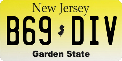NJ license plate B69DIV