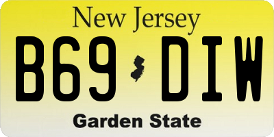 NJ license plate B69DIW