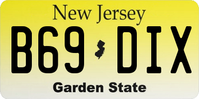 NJ license plate B69DIX