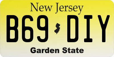 NJ license plate B69DIY