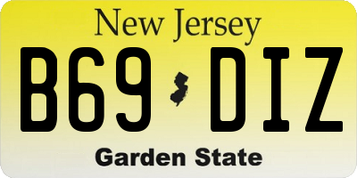 NJ license plate B69DIZ