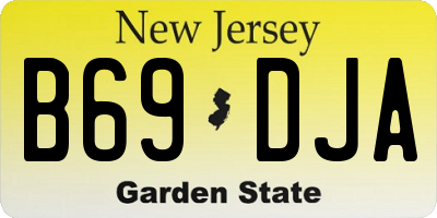 NJ license plate B69DJA