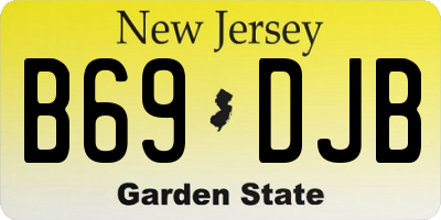 NJ license plate B69DJB