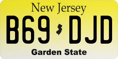 NJ license plate B69DJD
